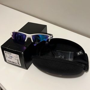 Oakley Polished White Prizm Sapphire Sunglasses